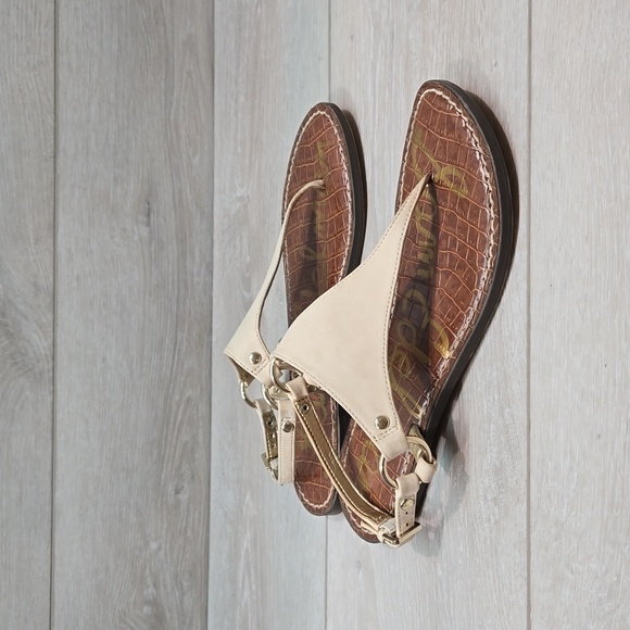 Sam Edelman Womens Greta T strap Leather Sandals flip flop shoes sz 7M - Picture 1 of 10